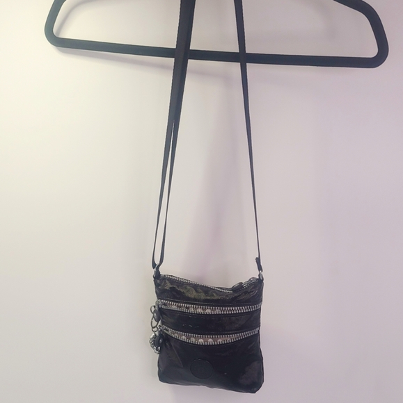 Kipling alvar black zipper mini nylon crossbody shoulder bag handbag size mini - Picture 3 of 7